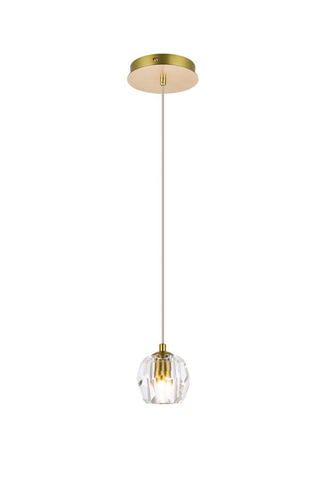 Eren 1-Light Pendant in Gold with Clear Royal Cut Crystal