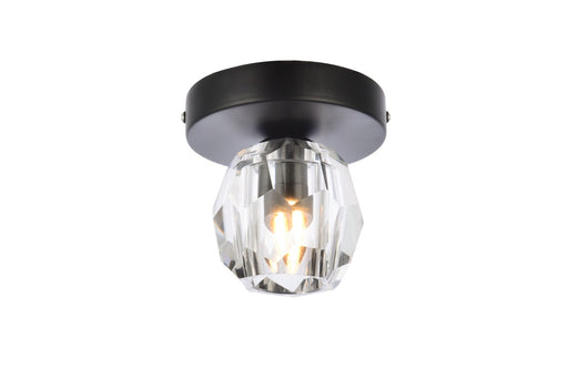 Eren 1-Light Flush Mount in Black with Clear Royal Cut Crystal