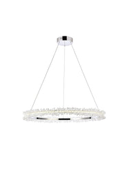 Laurel Pendant in Chrome with Clear Royal Cut Crystal
