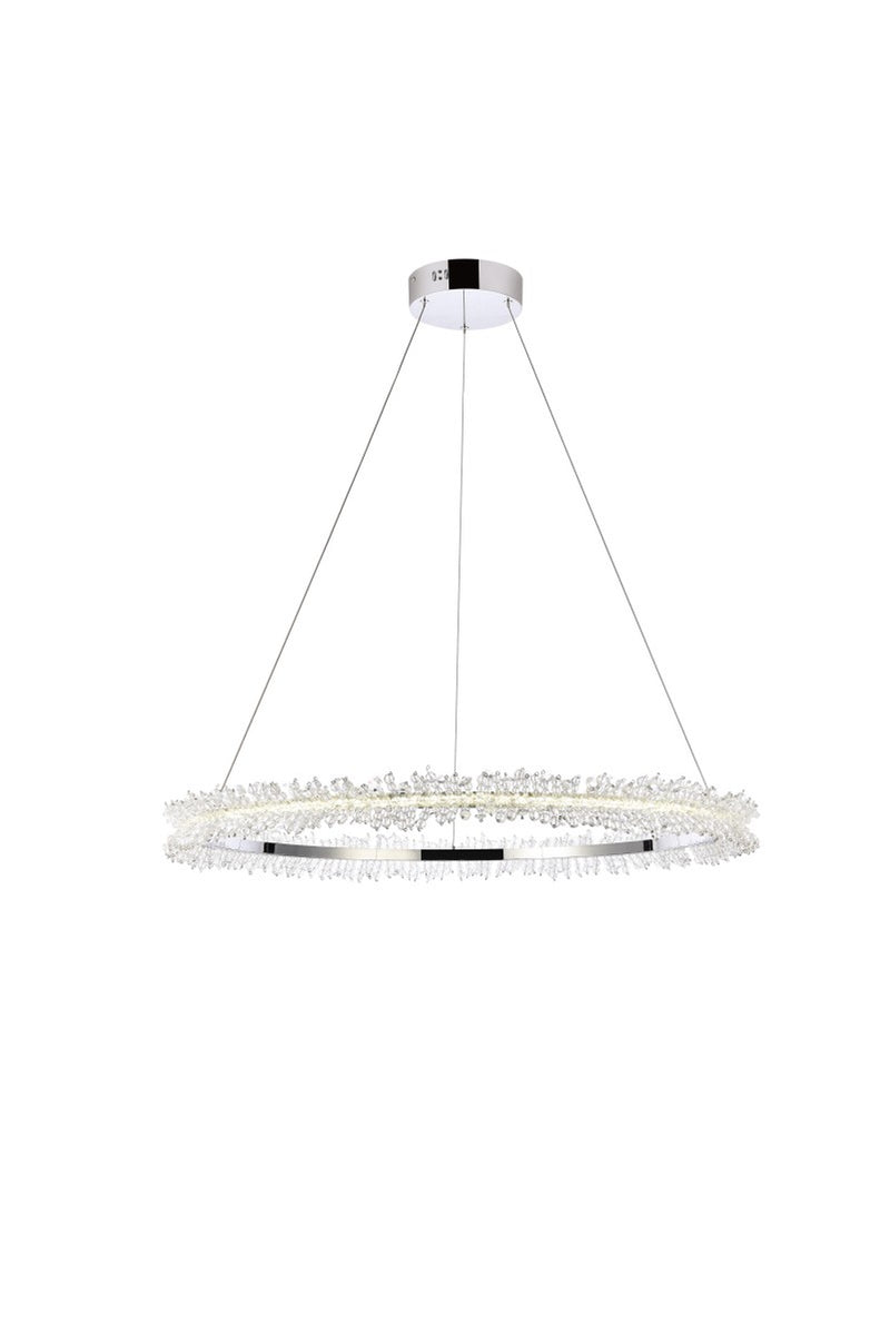 Laurel Pendant in Chrome with Clear Royal Cut Crystal