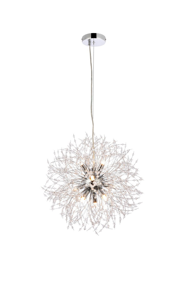 Solace 9-Light Pendant in Chrome with Clear Royal Cut Crystal