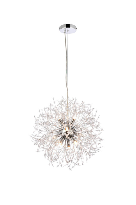 Solace 9-Light Pendant in Chrome with Clear Royal Cut Crystal