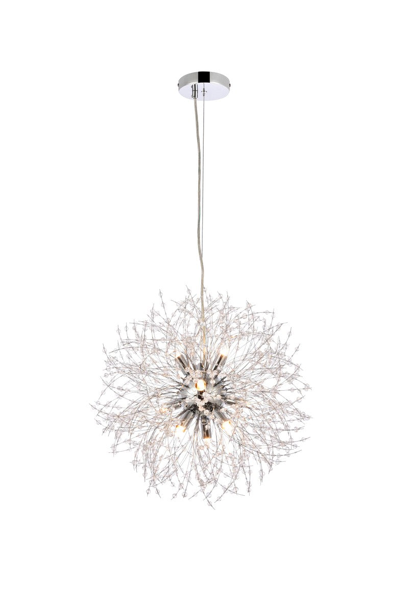 Solace 9-Light Pendant in Chrome with Clear Royal Cut Crystal