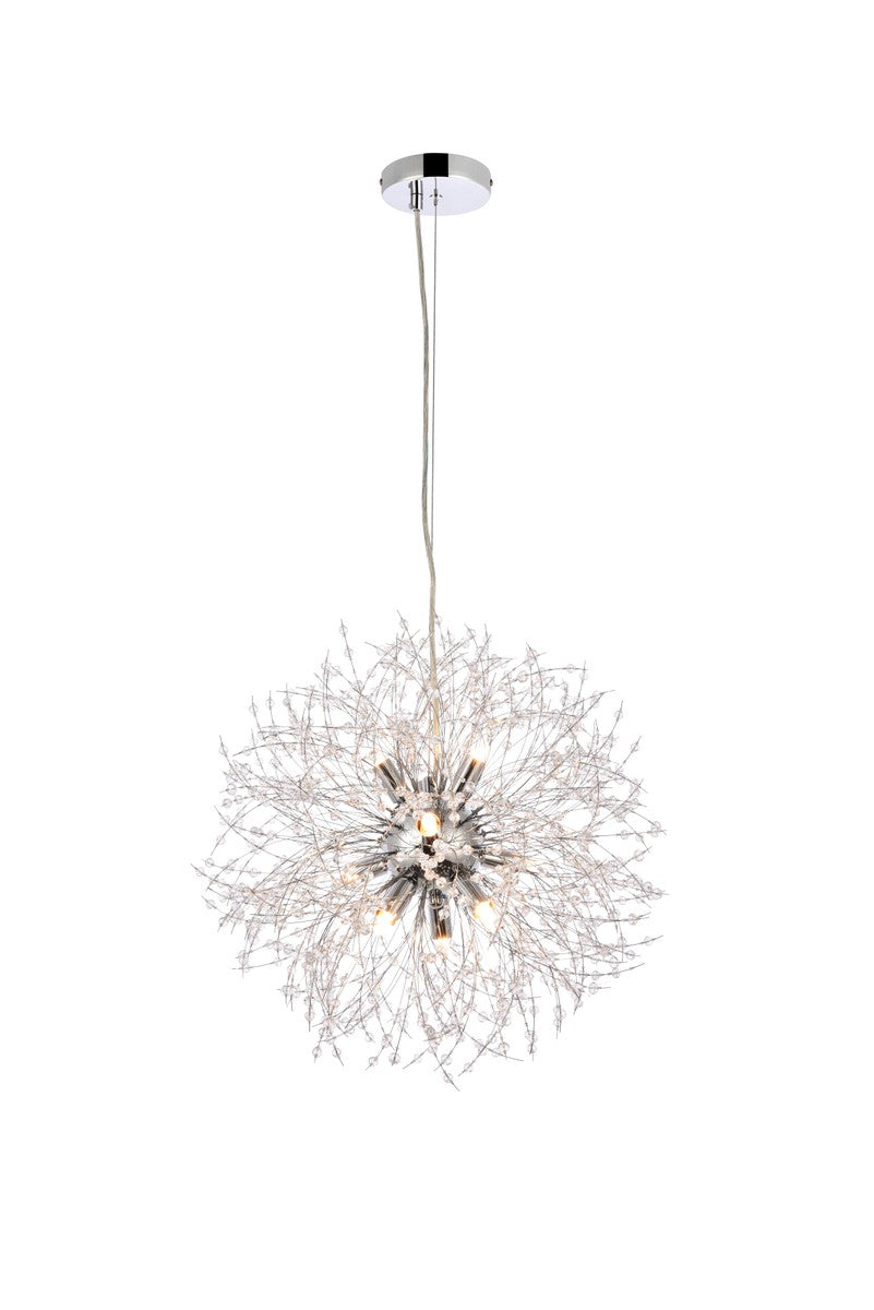 Solace 9-Light Pendant in Chrome with Clear Royal Cut Crystal