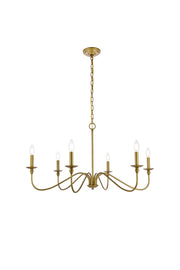 Rohan 6-Light Chandelier in Brass