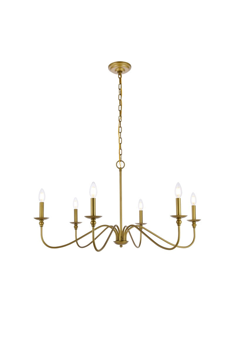 Rohan 6-Light Chandelier in Brass
