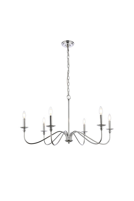 Rohan 6-Light Chandelier in Polished Nickel