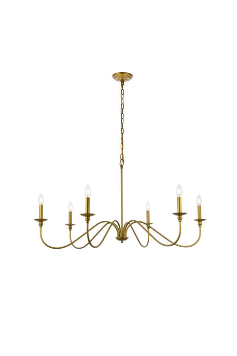 Rohan 6-Light Chandelier in Brass