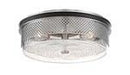 Cole's Crossing 3-Light Flush Mount in Coal with Brushed Nickel & Clear Seedy Glass - Lamps Expo