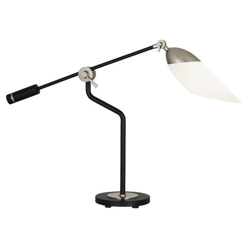 Ferdinand One Light Table Lamp in Matte Black Painted w/ Polished Nickel