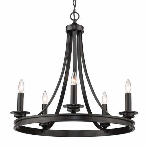 Five Light Chandelier in Matte Black