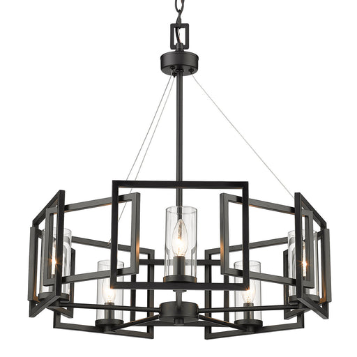 Five Light Chandelier in Matte Black