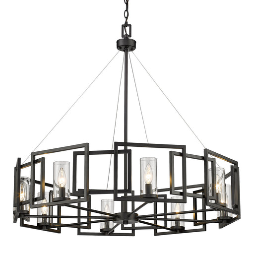 Eight Light Chandelier in Matte Black