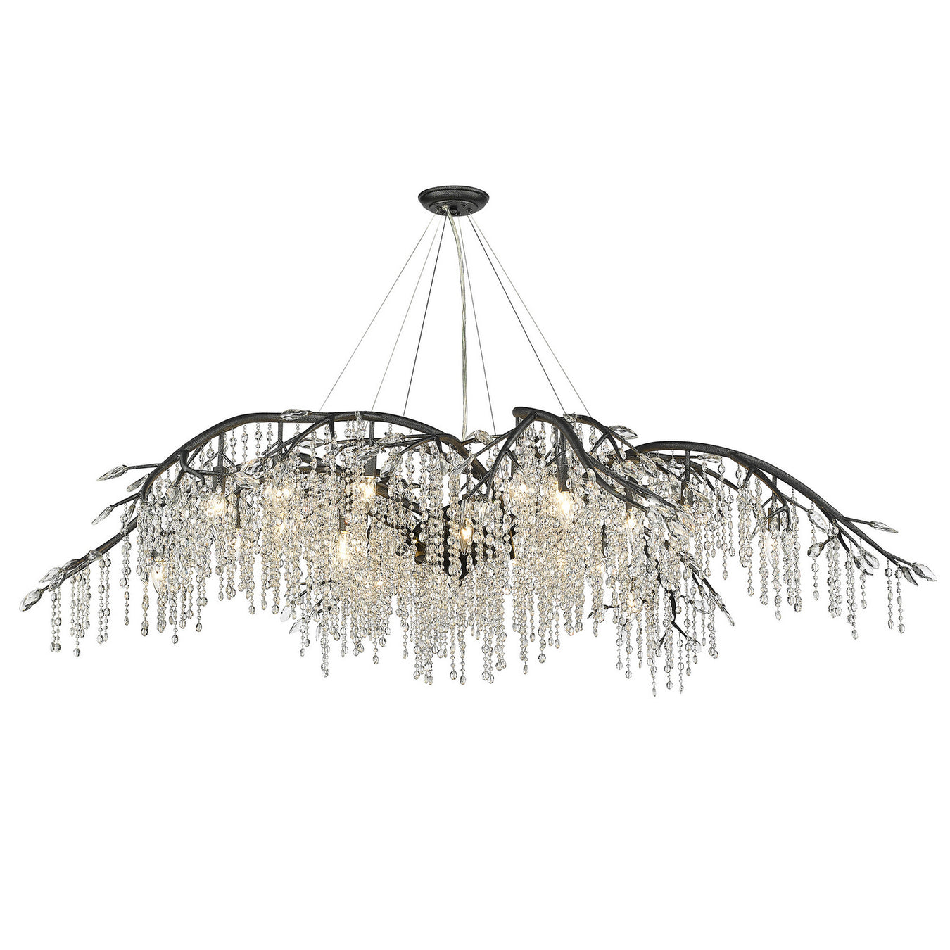24 Light Chandelier in Black Iron