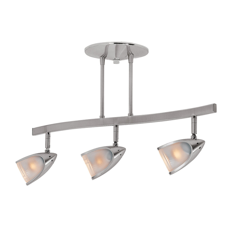 Comet 3-Light Semi-Flush in Brushed Steel Finish