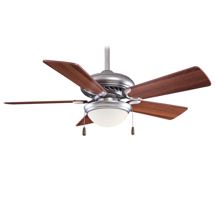 Supra LED 44" Ceiling Fan in Brushed Steel W/ Dark Walnut