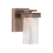 Dewberry Lane 1-Light LED Bath Vanity in Dark Brushed Bronze (Plated) & Clear Textured Glass - Lamps Expo
