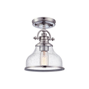 Grant 1-Light Semi-Flush Mount in Brushed Nickel