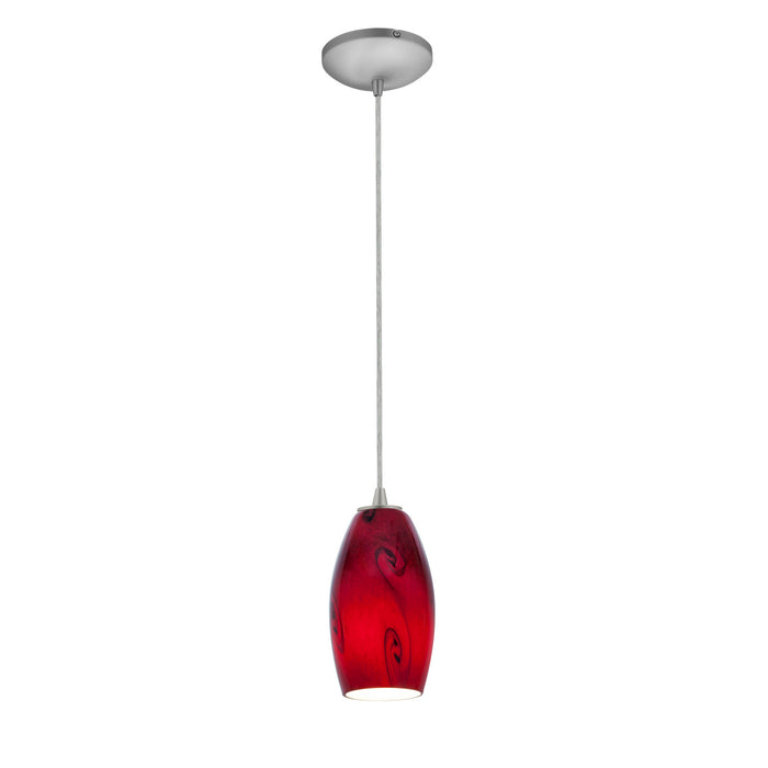 Merlot 1-Light Pendant in Brushed Steel Finish