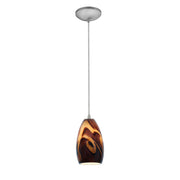 Champagne 1-Light Pendant in Brushed Steel Finish