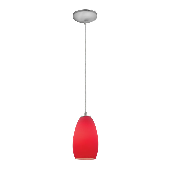 Champagne 1-Light Pendant in Brushed Steel Finish