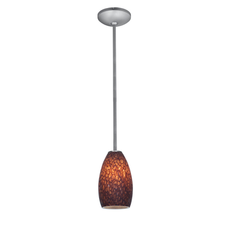 Champagne 1-Light Pendant in Brushed Steel Finish