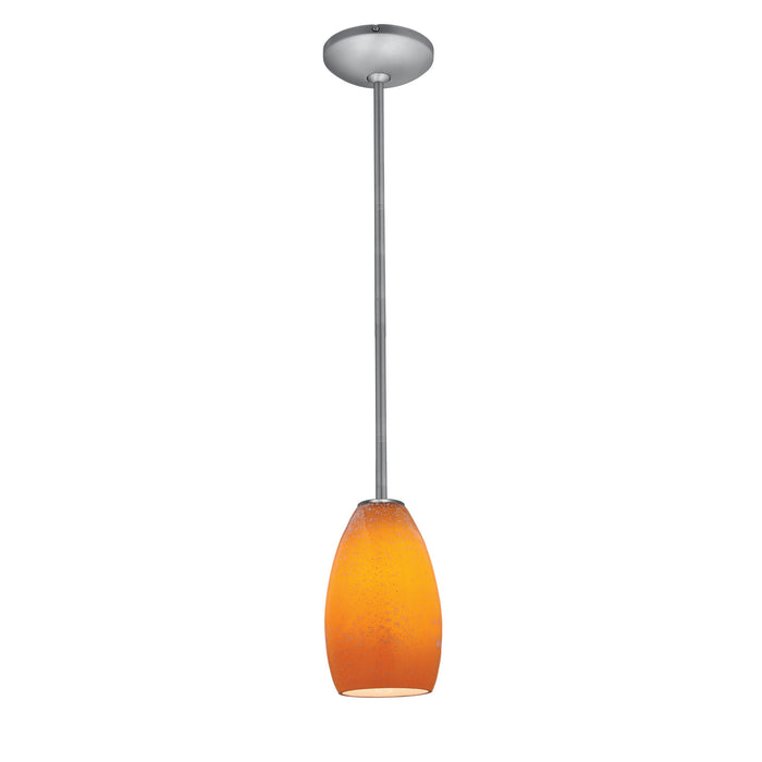 Champagne 1-Light Pendant in Brushed Steel Finish
