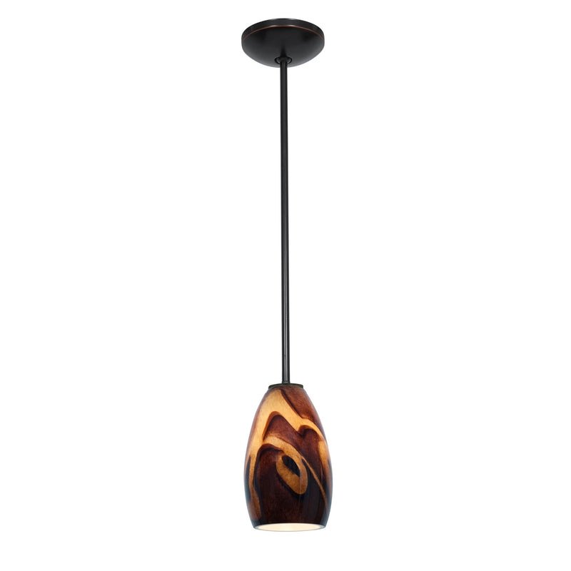 Champagne 1-Light Pendant in Oil Rubbed Bronze Finish