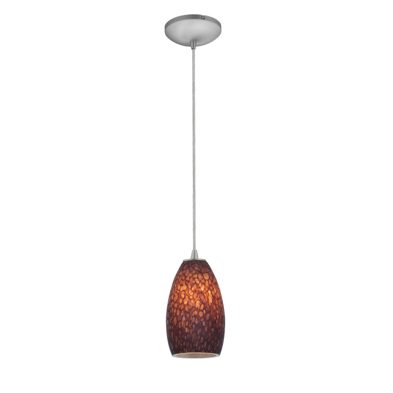 Champagne 1-Light Pendant in Brushed Steel Finish