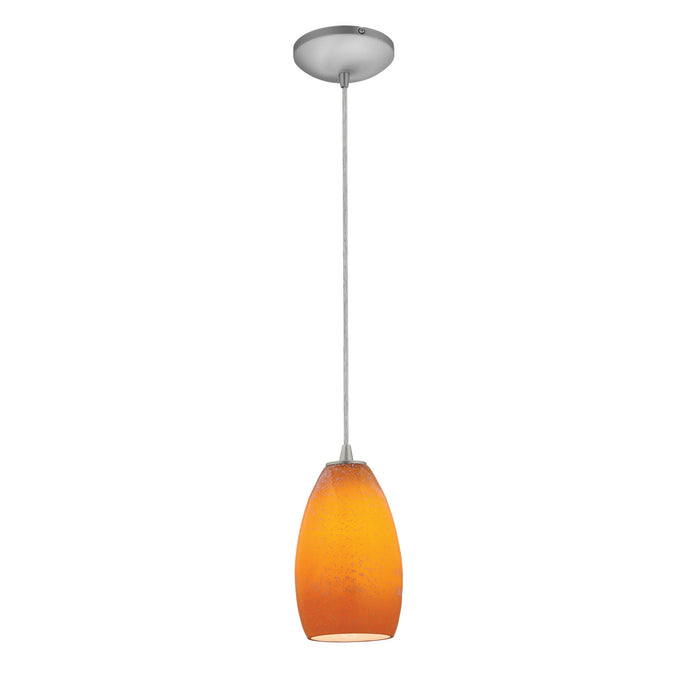 Champagne 1-Light Pendant in Brushed Steel Finish