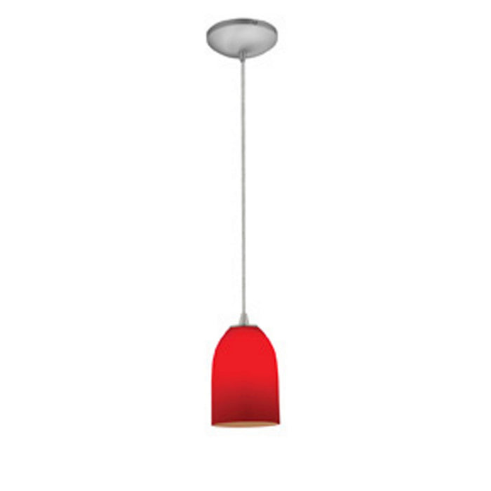 Champagne 1-Light Pendant in Brushed Steel Finish