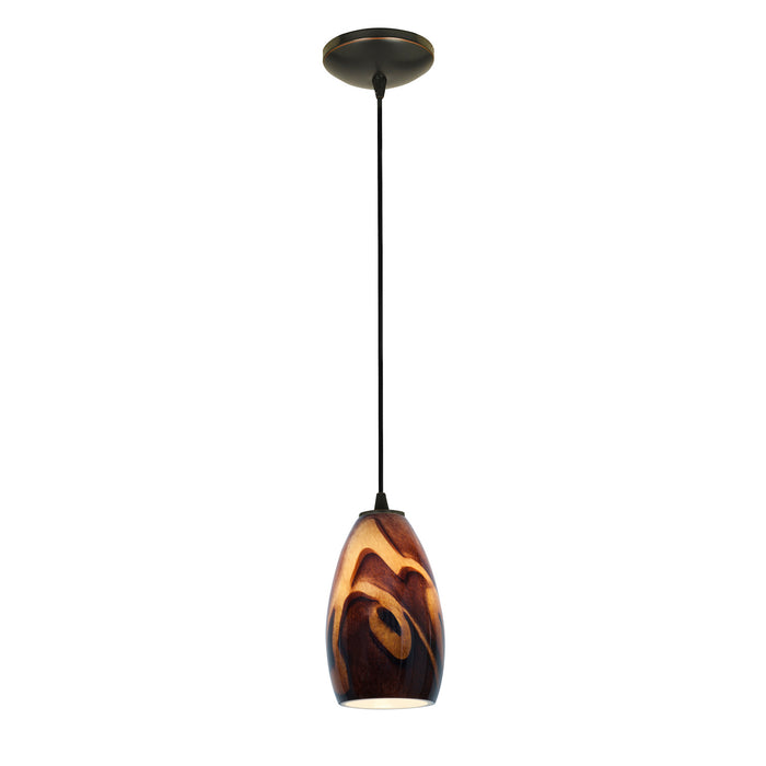 Champagne 1-Light Pendant in Oil Rubbed Bronze Finish