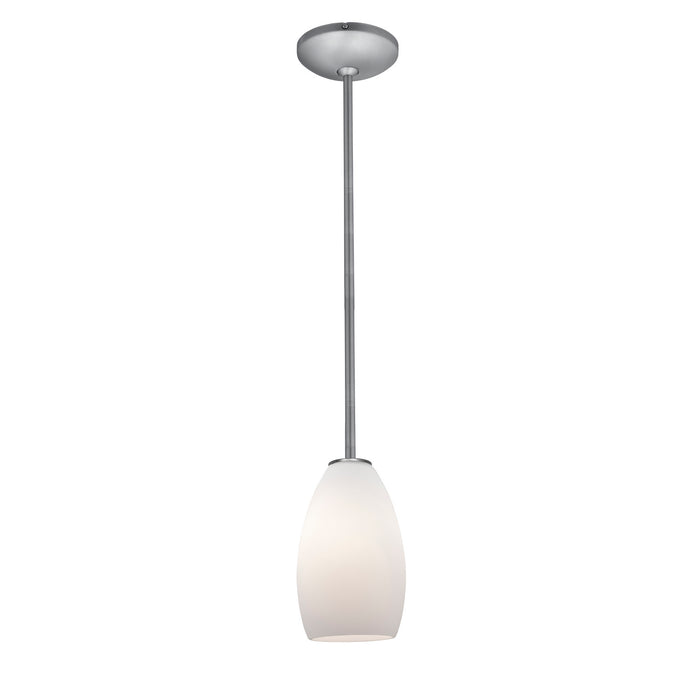 Champagne 1-Light Pendant in Brushed Steel Finish