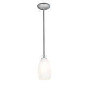 Champagne 1-Light Pendant in Brushed Steel Finish