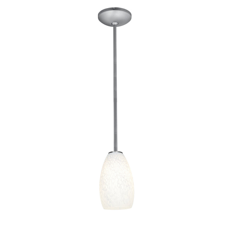 Champagne 1-Light Pendant in Brushed Steel Finish