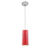 Glass`n Glass Cylinder 1-Light Pendant in Brushed Steel Finish