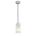 Glass`n Glass Cylinder 1-Light Pendant in Brushed Steel Finish