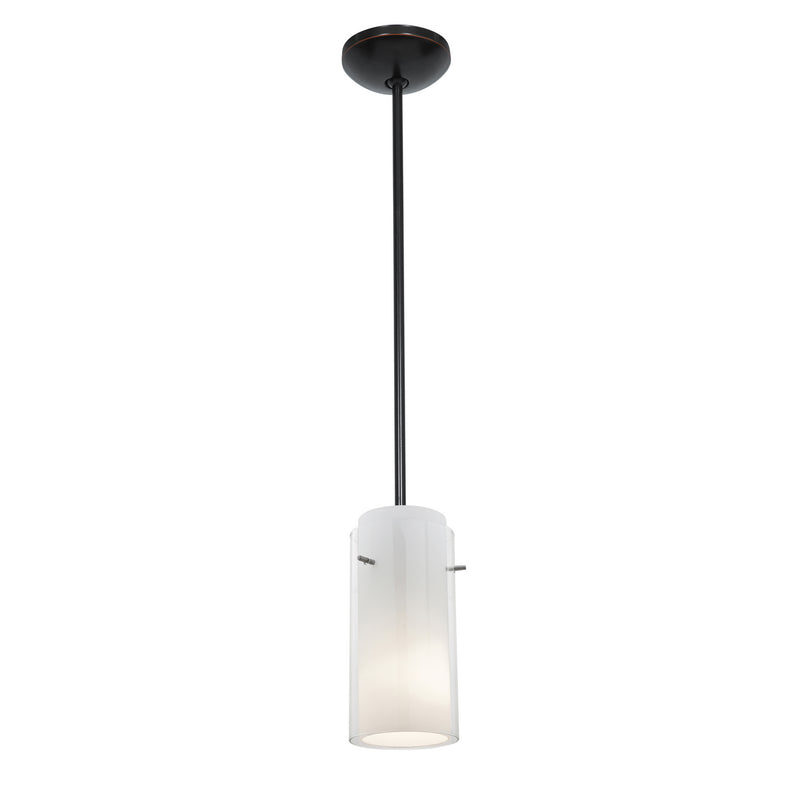 Glass'n Glass Cylinder 1-Light Pendant - Lamps Expo