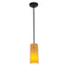 Glass`n Glass Cylinder 1-Light Pendant in Oil Rubbed Bronze Finish