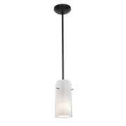Glass`n Glass Cylinder 1-Light Pendant in Oil Rubbed Bronze Finish