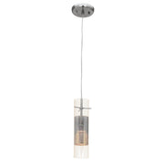 Spartan 1-Light Pendant with LED Bulb in Brushed Steel Finish