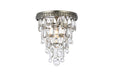 Nordic 1-Light Flush Mount in Antique Silver with Clear Royal Cut Crystal