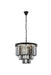 Sydney 9-Light Chandelier in Matte Black with Silver Shade (Grey) Royal Cut Crystal