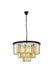 Sydney 9-Light Chandelier in Matte Black with Golden Teak (Smoky) Royal Cut Crystal
