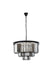 Sydney 9-Light Chandelier in Matte Black with Silver Shade (Grey) Royal Cut Crystal