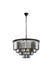 Sydney 17-Light Chandelier in Matte Black with Silver Shade (Grey) Royal Cut Crystal