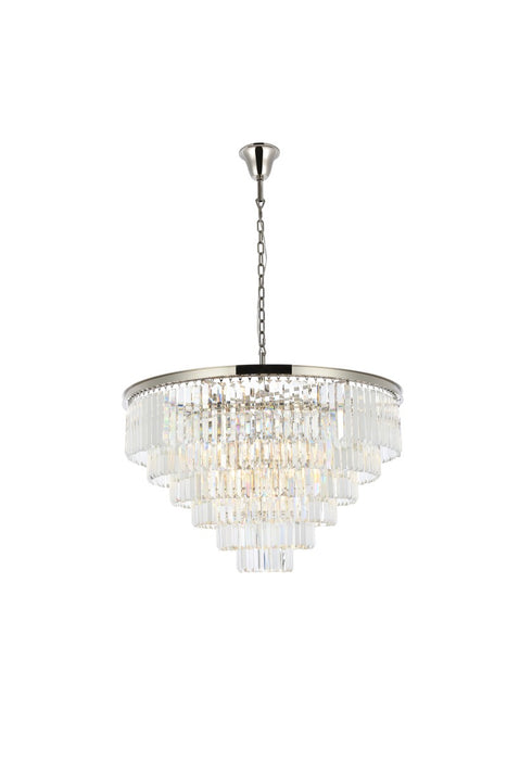 Sydney 33-Light Chandelier in Polished Nickel with Clear Royal Cut Crystal