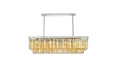 Sydney 12-Light Chandelier in Polished Nickel with Golden Teak (Smoky) Royal Cut Crystal