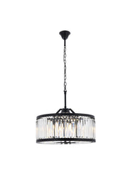 Chelsea 8-Light Chandelier in Matte Black with Clear Royal Cut Crystal