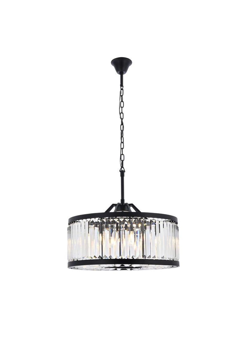 Chelsea 8-Light Chandelier in Matte Black with Clear Royal Cut Crystal
